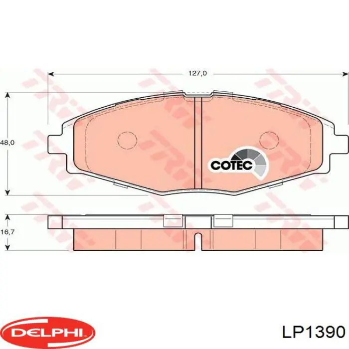 Передние тормозные колодки LP1390 Delphi