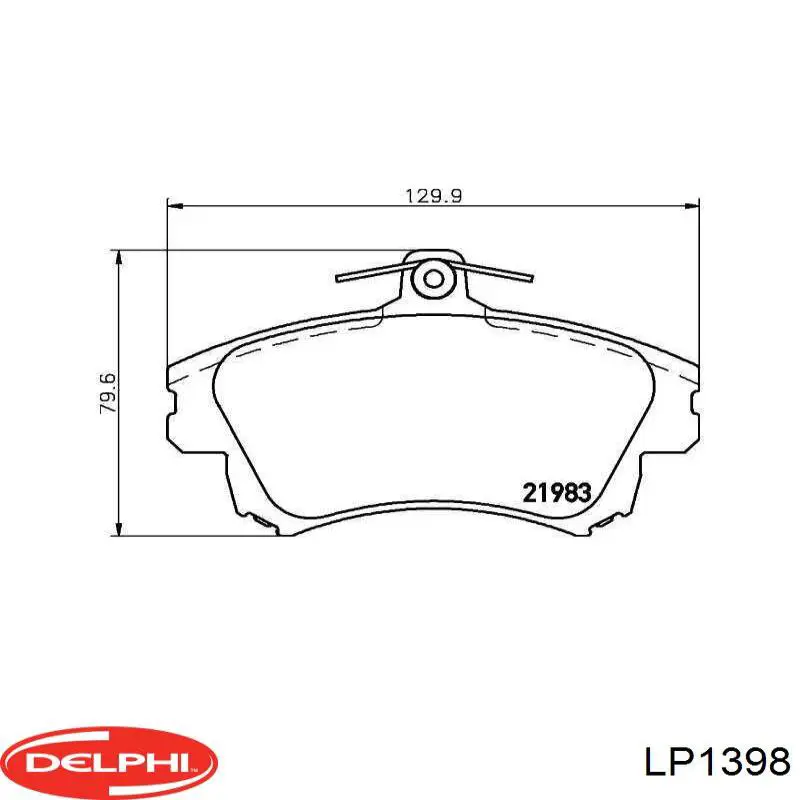 Передние тормозные колодки LP1398 Delphi