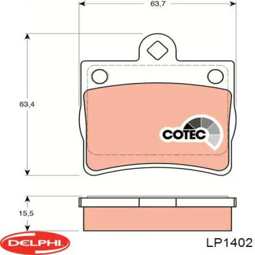 Задние дисковые колодки Delphi LP1402