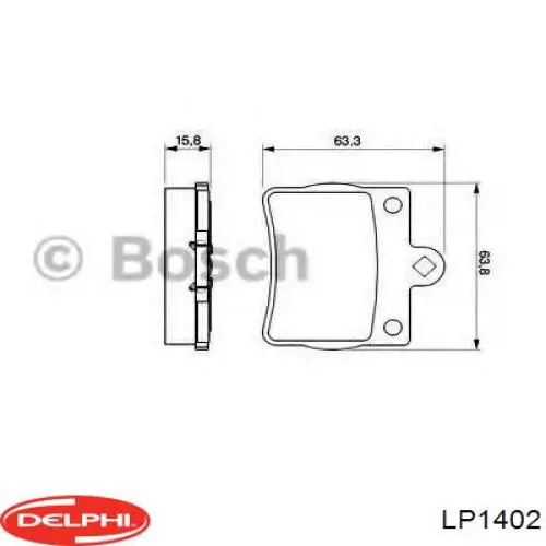 Купить LP1402 Delphi Колодки тормозные задние, дисковые