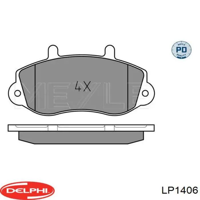 Передние тормозные колодки LP1406 Delphi