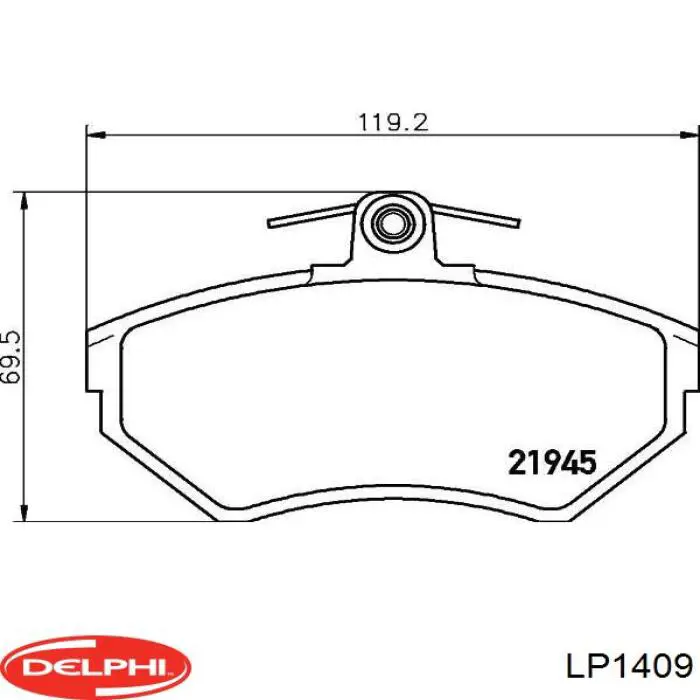 Колодки гальмівні передні, дискові LP1409 Delphi