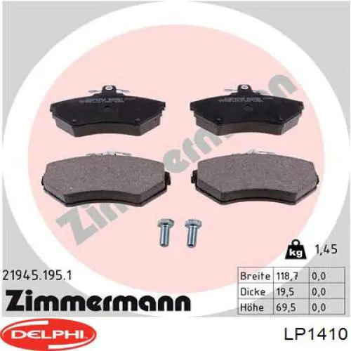 Купить LP1410 Delphi Колодки тормозные