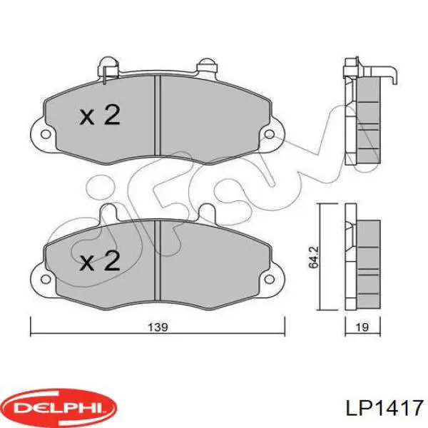 LP1417 Delphi колодки тормозные передние дисковые