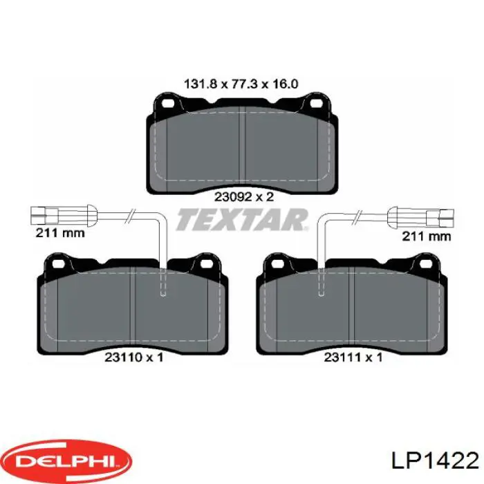 Передние тормозные колодки LP1422 Delphi