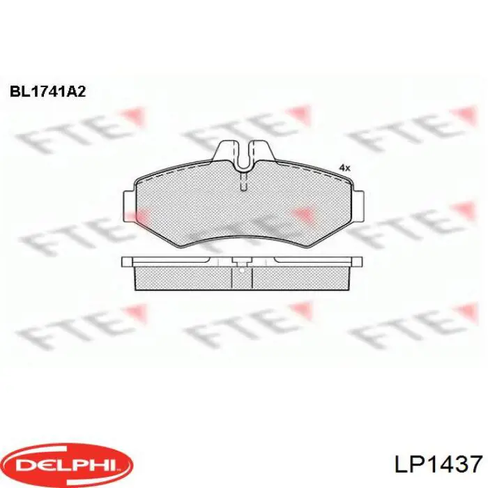 Колодки дисковые  Delphi LP1437 цена, от 18.07 USD