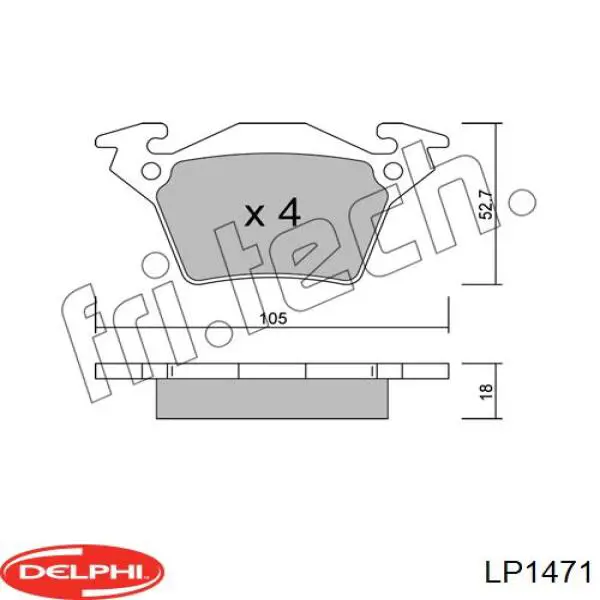 Колодки дисковые  Delphi LP1471 цена, от 15.04 USD