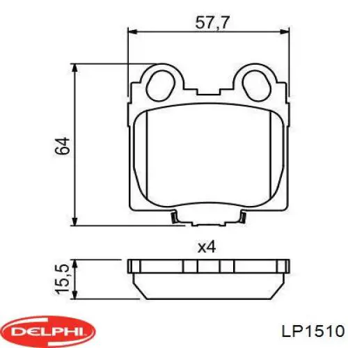 Купить LP1510 Delphi Колодки тормозные задние, дисковые