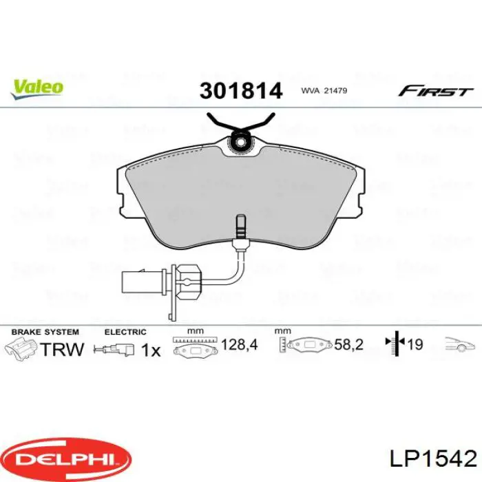 Купить LP1542 Delphi Колодки тормозные