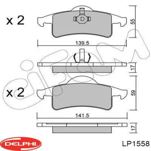 Купить LP1558 Delphi Колодки тормозные задние, дисковые