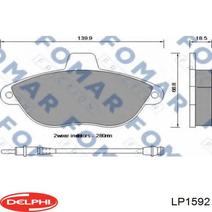 Тормозные колодки Delphi LP1592