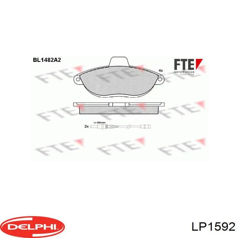 Передние тормозные колодки LP1592 Delphi