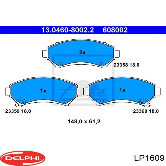 Колодки Delphi LP1609 цена, от 20.80 USD