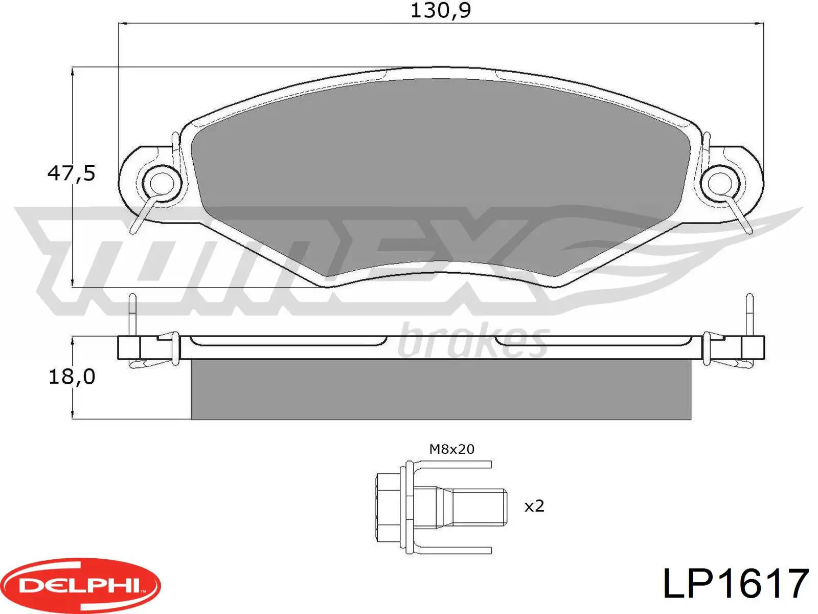 Колодки Delphi LP1617 цена, от 21.74 USD