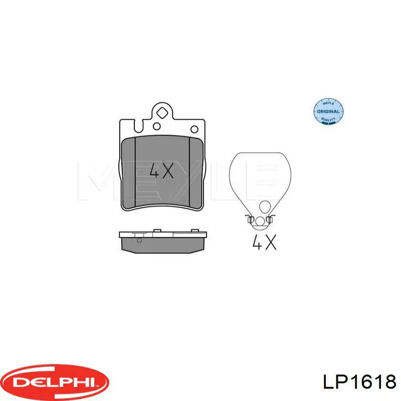 Задние тормозные колодки LP1618 Delphi