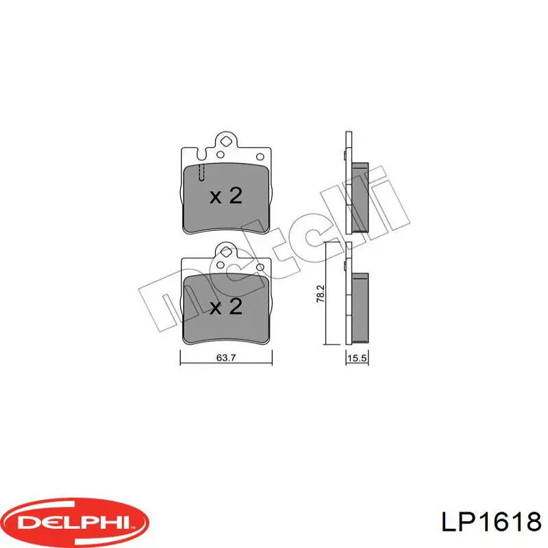 Задние тормозные колодки LP1618 Delphi