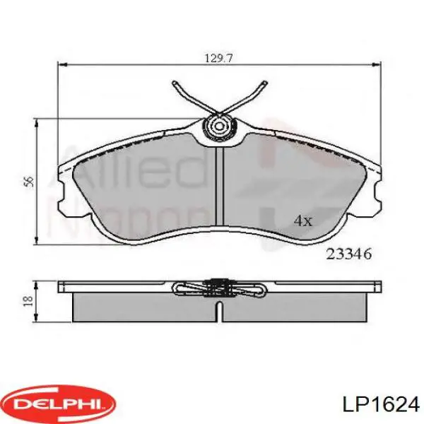 Колодки Delphi LP1624 цена, от 21.31 USD