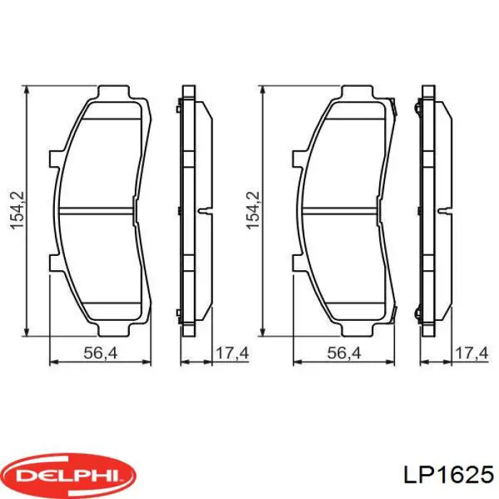 Колодки Delphi LP1625 цена, от 30.94 USD