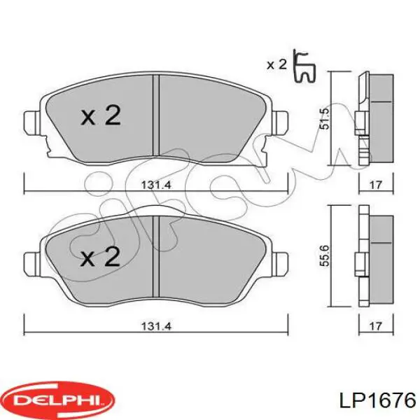 Купить LP1676 Delphi Колодки тормозные