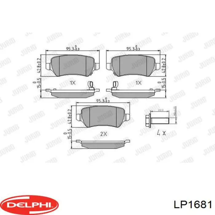 Купить LP1681 Delphi Колодки тормозные задние, дисковые