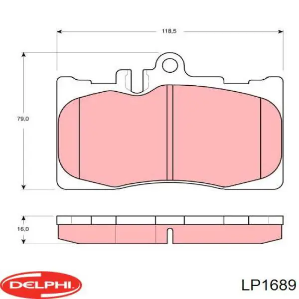 Передние тормозные колодки LP1689 Delphi