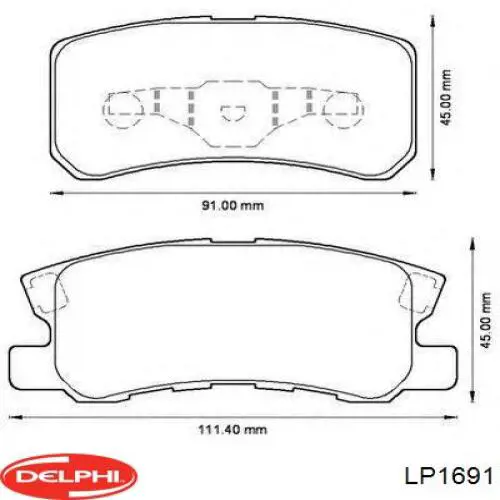 Купить LP1691 Delphi Колодки тормозные задние, дисковые