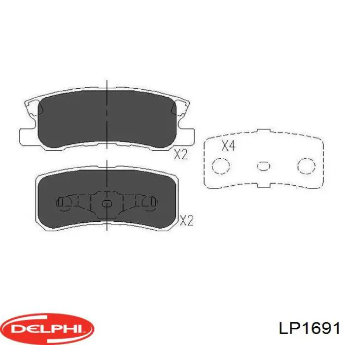 Задние тормозные колодки LP1691 Delphi