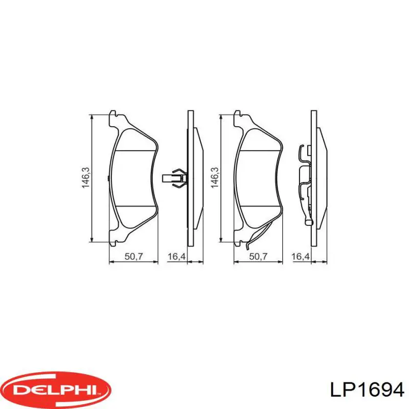 Задние тормозные колодки LP1694 Delphi