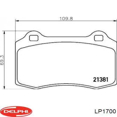 Задние тормозные колодки LP1700 Delphi