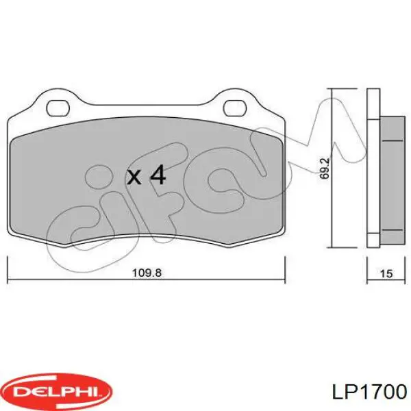 Купить LP1700 Delphi Колодки тормозные задние, дисковые