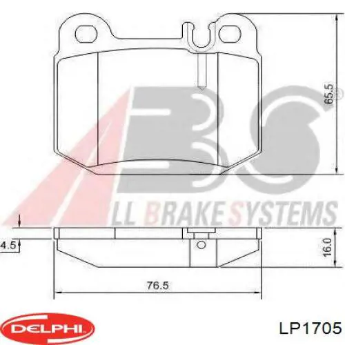 Колодки дисковые  Delphi LP1705 цена, от 37.47 USD