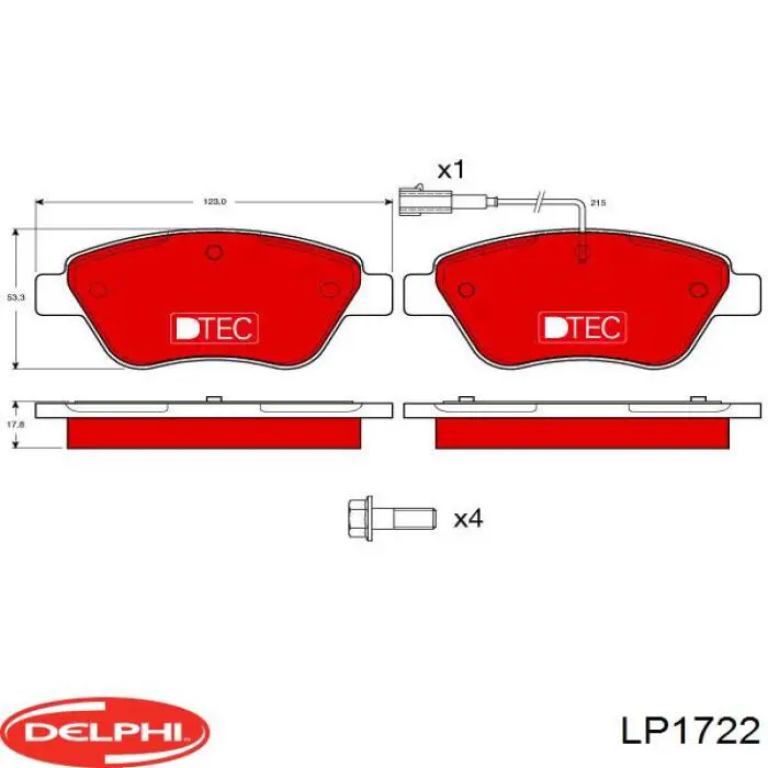 Тормозные колодки Delphi LP1722