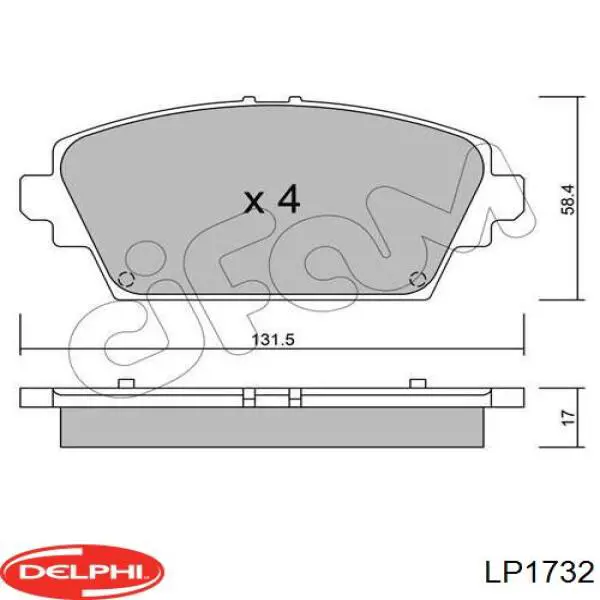 Колодки Delphi LP1732 цена, от 29.42 USD