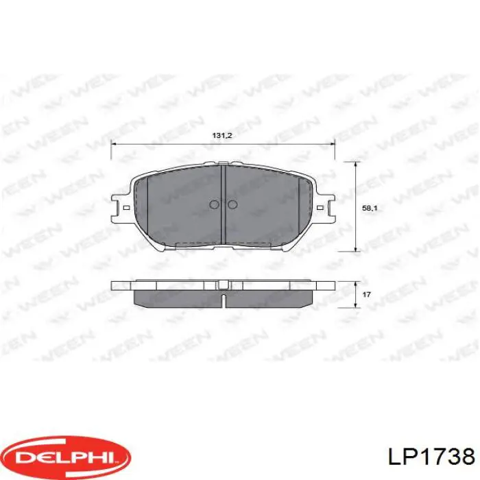 Купить LP1738 Delphi Колодки тормозные