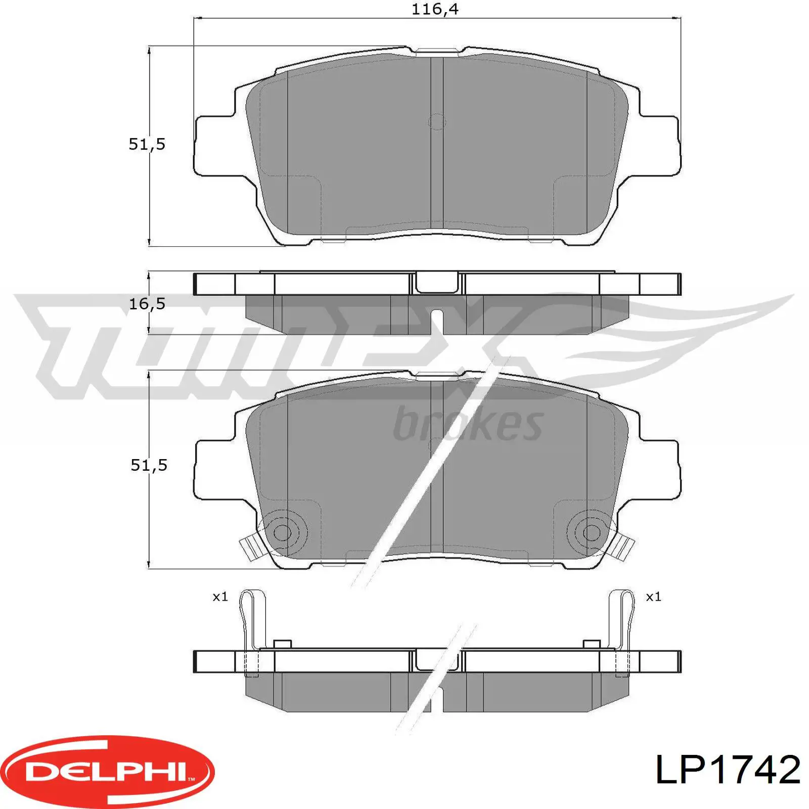 LP1742 Delphi передние тормозные колодки