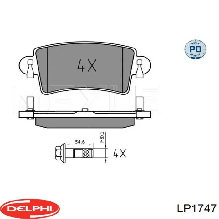 Колодки дисковые  Delphi LP1747 цена, от 17.52 USD