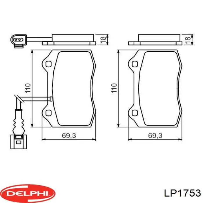 LP1753 Delphi Колодки передние