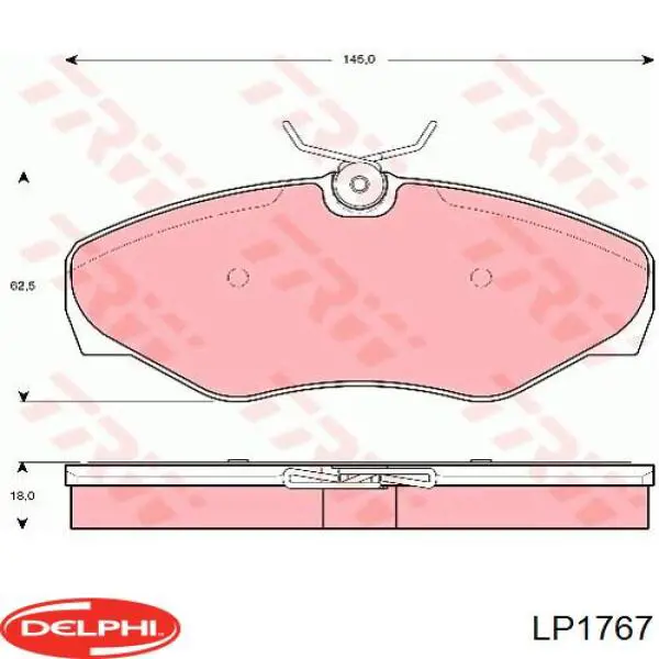 Купить LP1767 Delphi Колодки тормозные