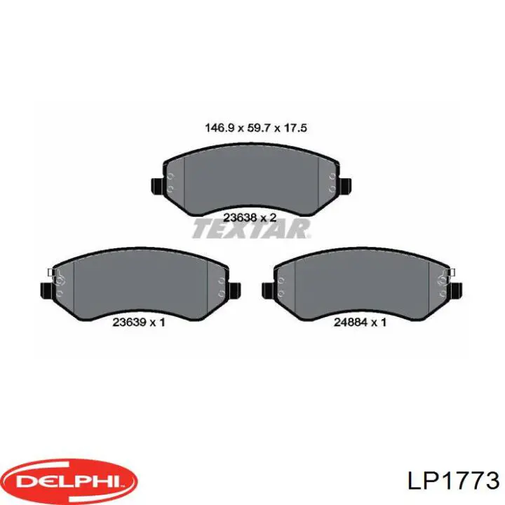 Передние тормозные колодки LP1773 Delphi