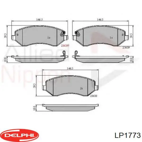 Колодки Delphi LP1773 цена, от 28.15 USD