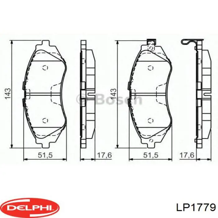 Колодки гальмівні передні, дискові LP1779 Delphi