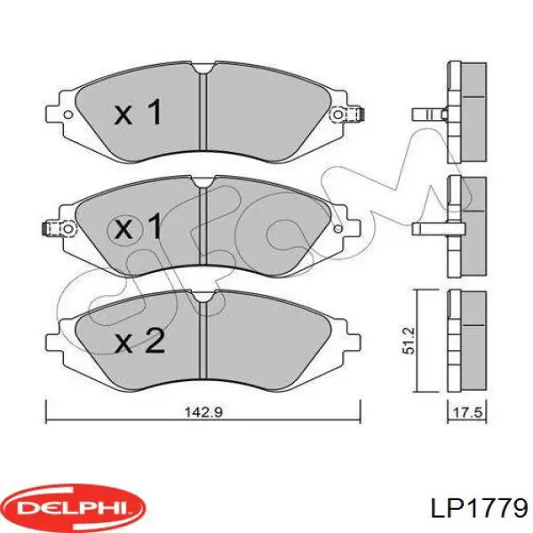 Колодки гальмівні передні, дискові LP1779 Delphi