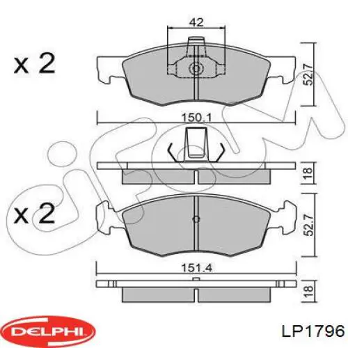 Колодки Delphi LP1796 цена, от 22.84 USD