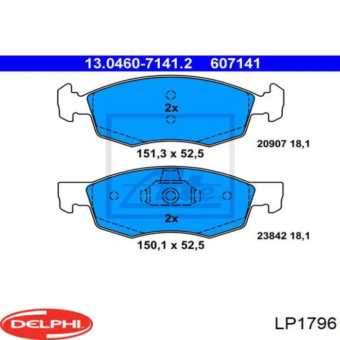 Купить LP1796 Delphi Колодки тормозные