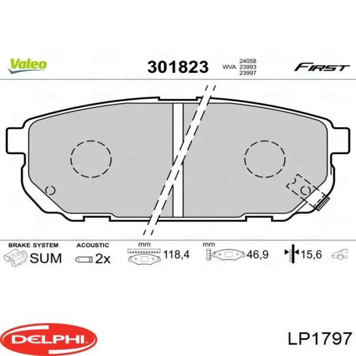 Купить LP1797 Delphi Колодки тормозные задние, дисковые