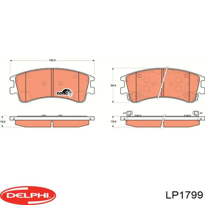 LP1799 Delphi колодки тормозные передние дисковые