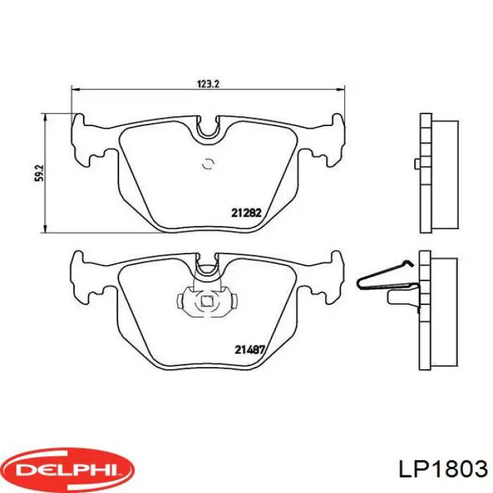 Купить LP1803 Delphi Колодки тормозные задние, дисковые