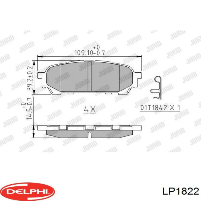 Колодки дисковые  Delphi LP1822 цена, от 19.22 USD