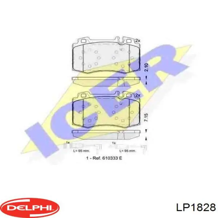 Pastillas de freno delanteras LP1828 Delphi