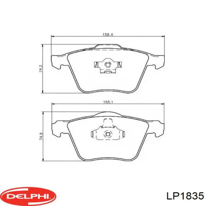 LP1835 Delphi Колодки тормозные дисковые комплект